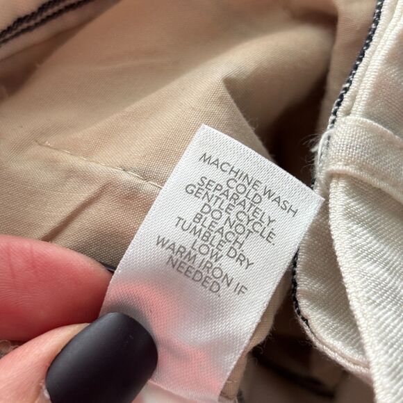J Jill Lined Linen Blend Pants Cream Striped NWT Lagenlook Coastal Size 18 F103 - Picture 10 of 11
